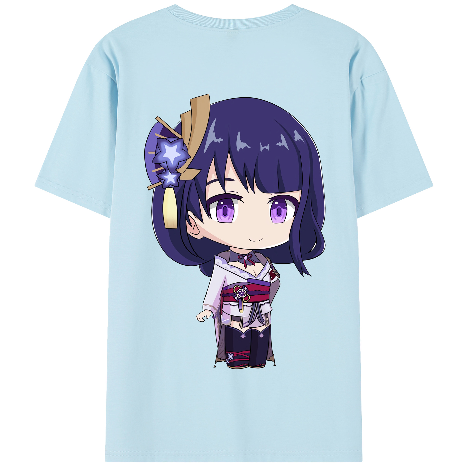 げんし神 雷電将軍 らいでんしょうぐん genshin Raiden Shogun 綿100％半袖Tシャツ（背面プリント）
